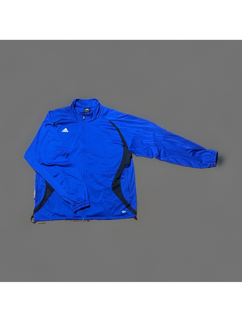 Vintage adidas ClimaCool Men’s Blue/Black Colorblock Full-Zip Track Jacket XL